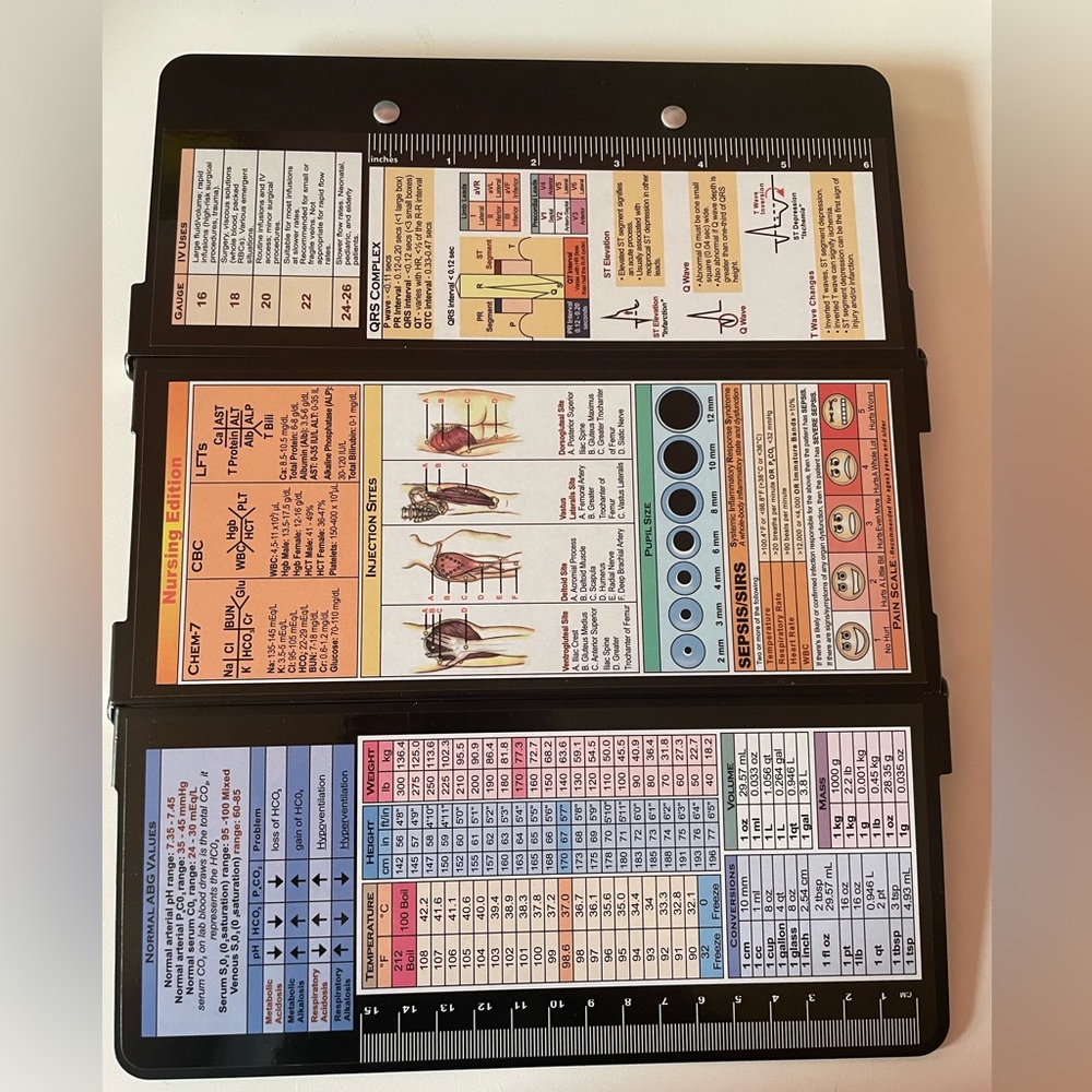 Nursing Reference Clipboard with Quick Access Medical Charts.